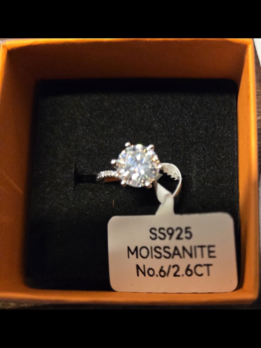 Sterling Silver Cubic Zirconia Solitaire Engagement Ring - White